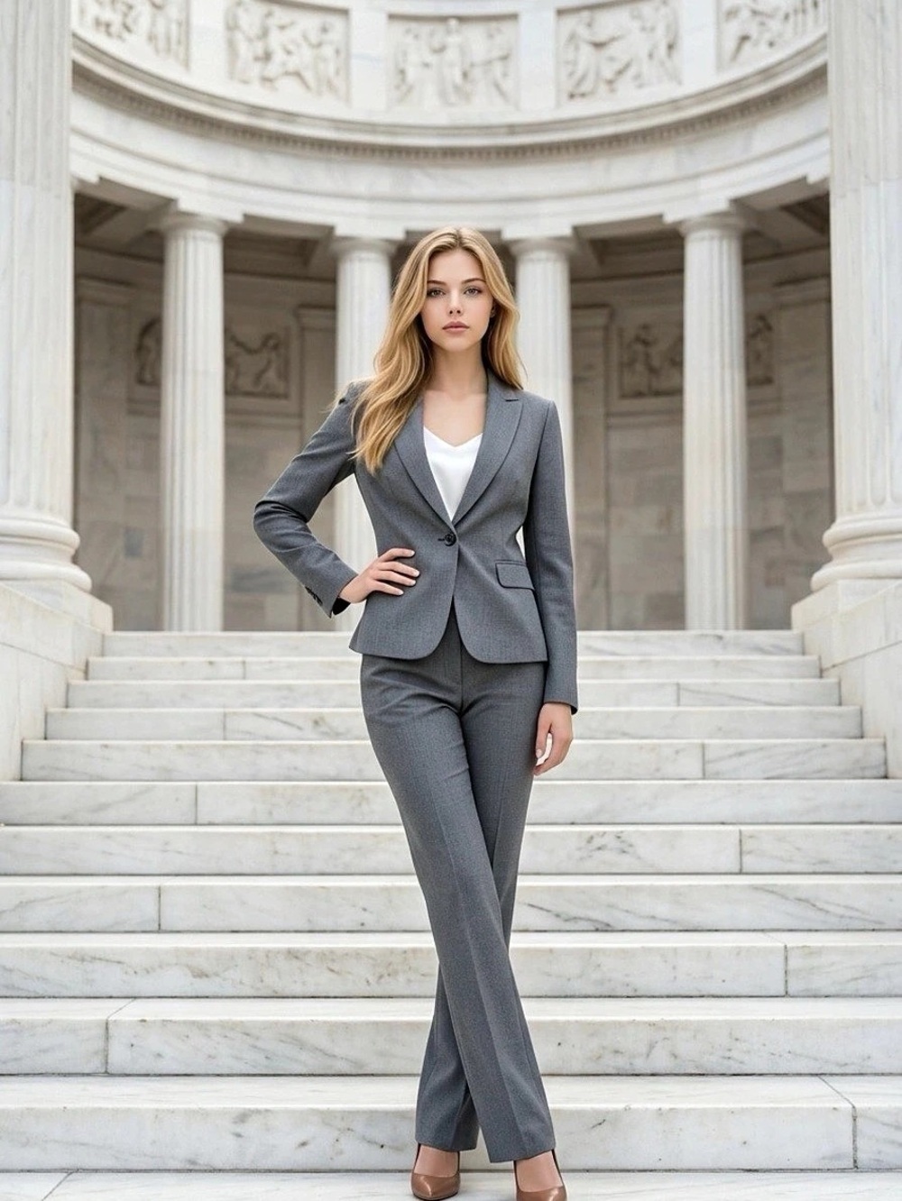 Women's Gray Pantsuit - New
